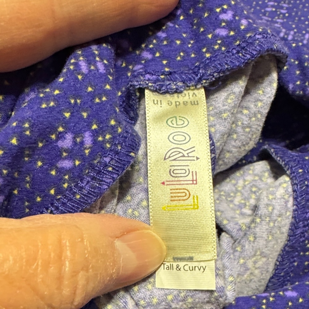 LuLaRoe Blue Patterned Leggings - Picture 2 of 3